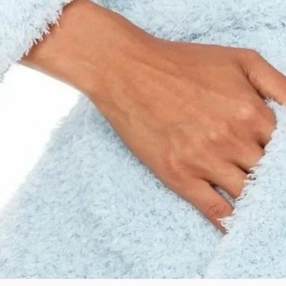 NWT Flora Nikrooz Cozy Notch Collar Robe Blue - Picture 4 of 7